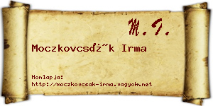 Moczkovcsák Irma névjegykártya